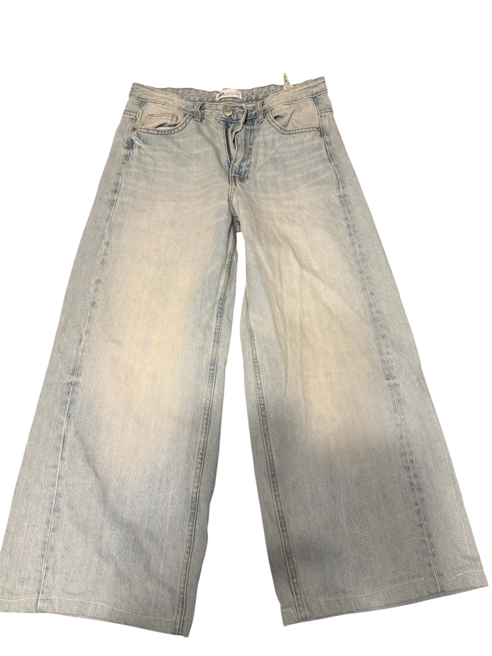 Zara Light Blue Wide-Leg Jeans